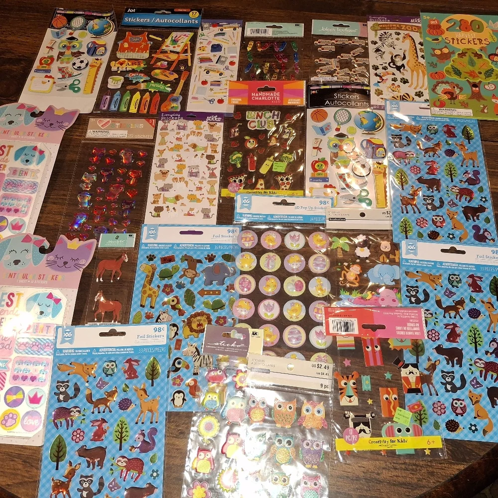 Sticker Lot Pack Scrapbook Embellishments Planner Puffy 3D School Animals Easter